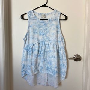 Blue and white tank top